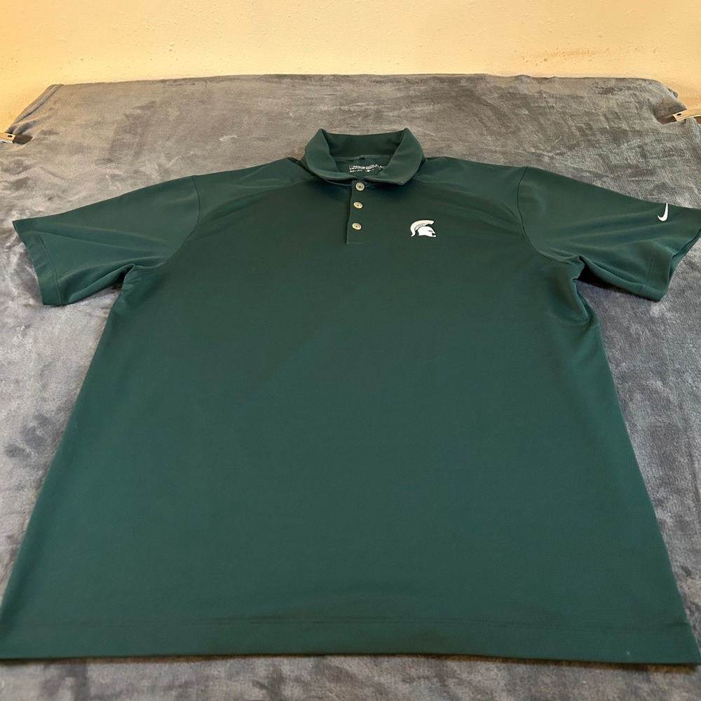 Nike Golf Michigan State Spartans Polo Shirt Dri-FIT Green Mens Extra Large